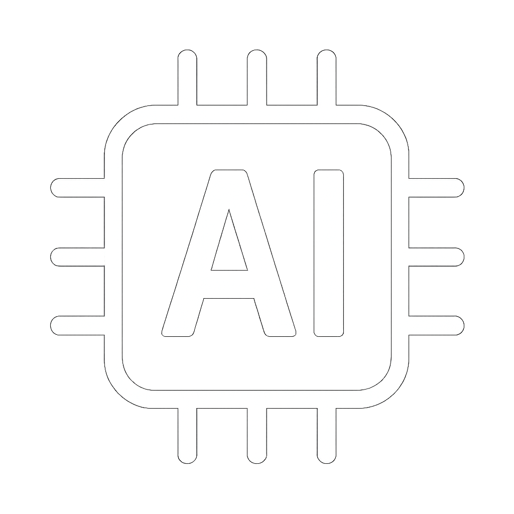 simple bold white icon for AI-1