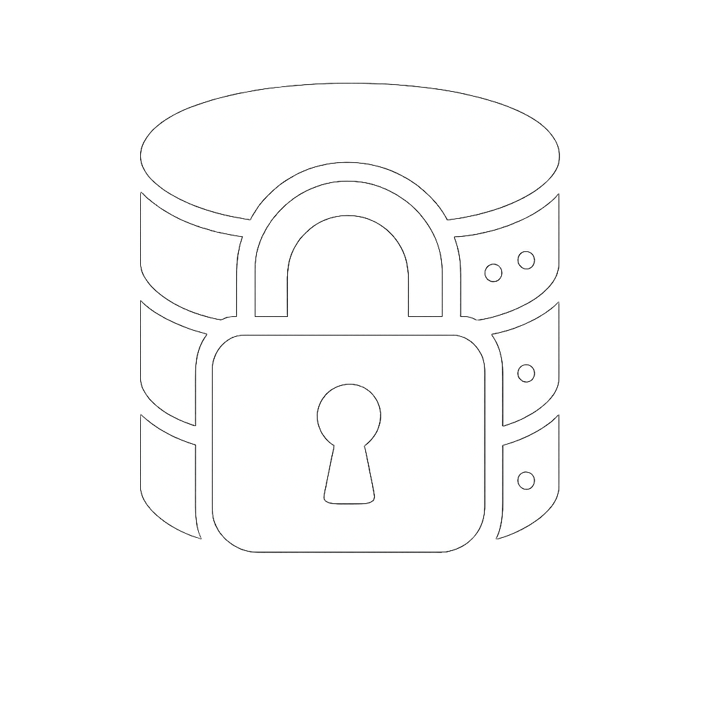 simple bold white icon for data privacy-1
